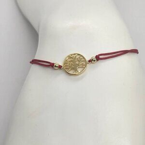 Spiritual Tree of Life Bracelet – Sterling Silver with Red String